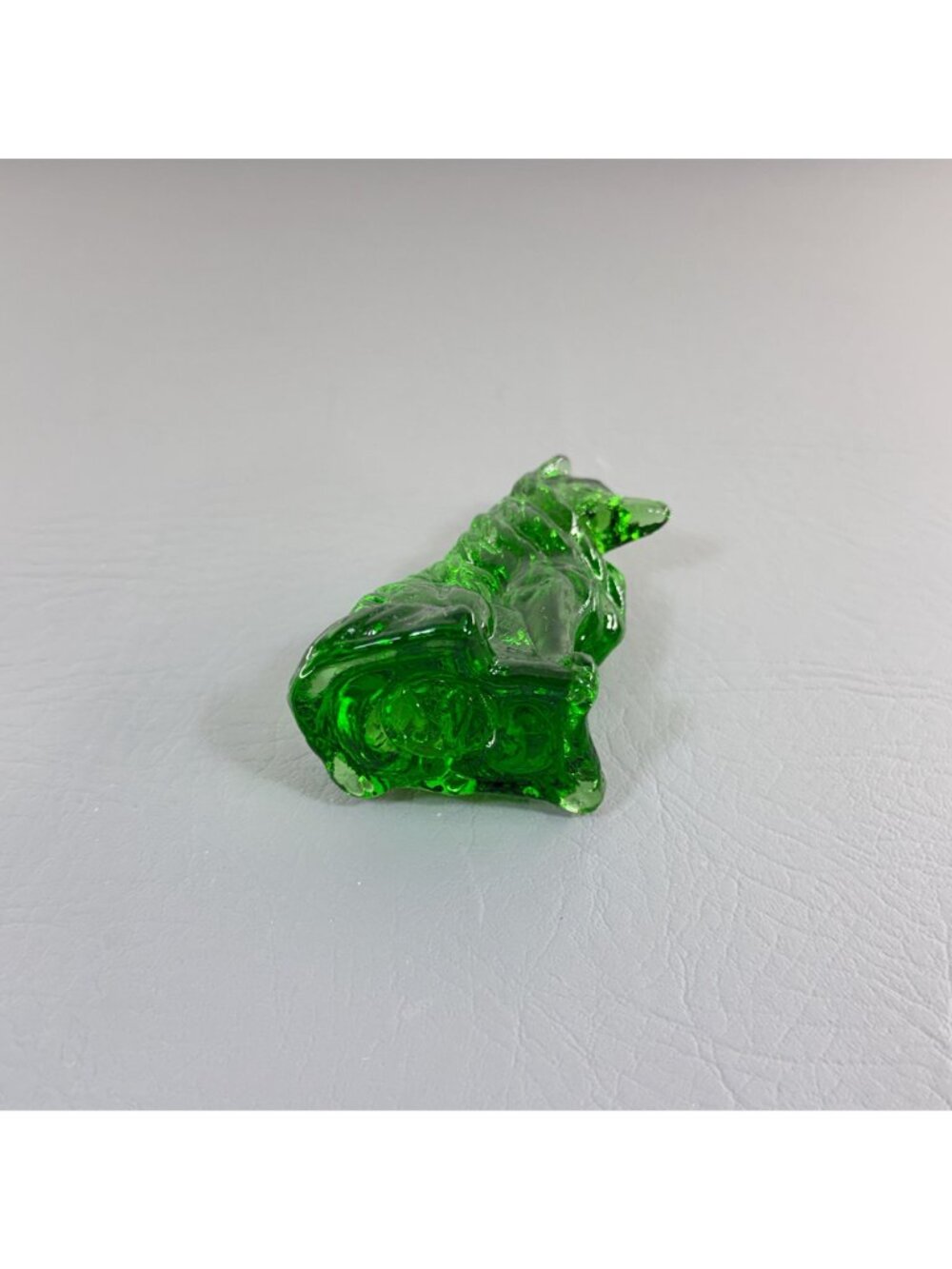 Vintage Mosser Glass Emerald Green Collie Dog Figurine Seated Shepherd 3.75" - Picture 9 of 14